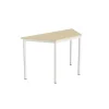 Bord Combi 195, trapezformet, 1200/600x520 mm Højde 720 med lydabsorberende birk laminat, hvid stel