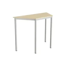 Bord Combi 195, trapezformet, 1200/600x520 mm Højde 900 med lydabsorberende birk laminat, alu stel