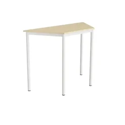 Bord Combi 195, trapezformet, 1200/600x520 mm Højde 900 med birk laminat, hvid stel