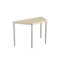 Bord Combi 195, trapezformet, 1200/600x520 mm Højde 720 med birk laminat, alu stel