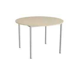 Bord Combi 206, Ø1200xH800 mm, beige, lyddæmpende linoleum, alugråt stel