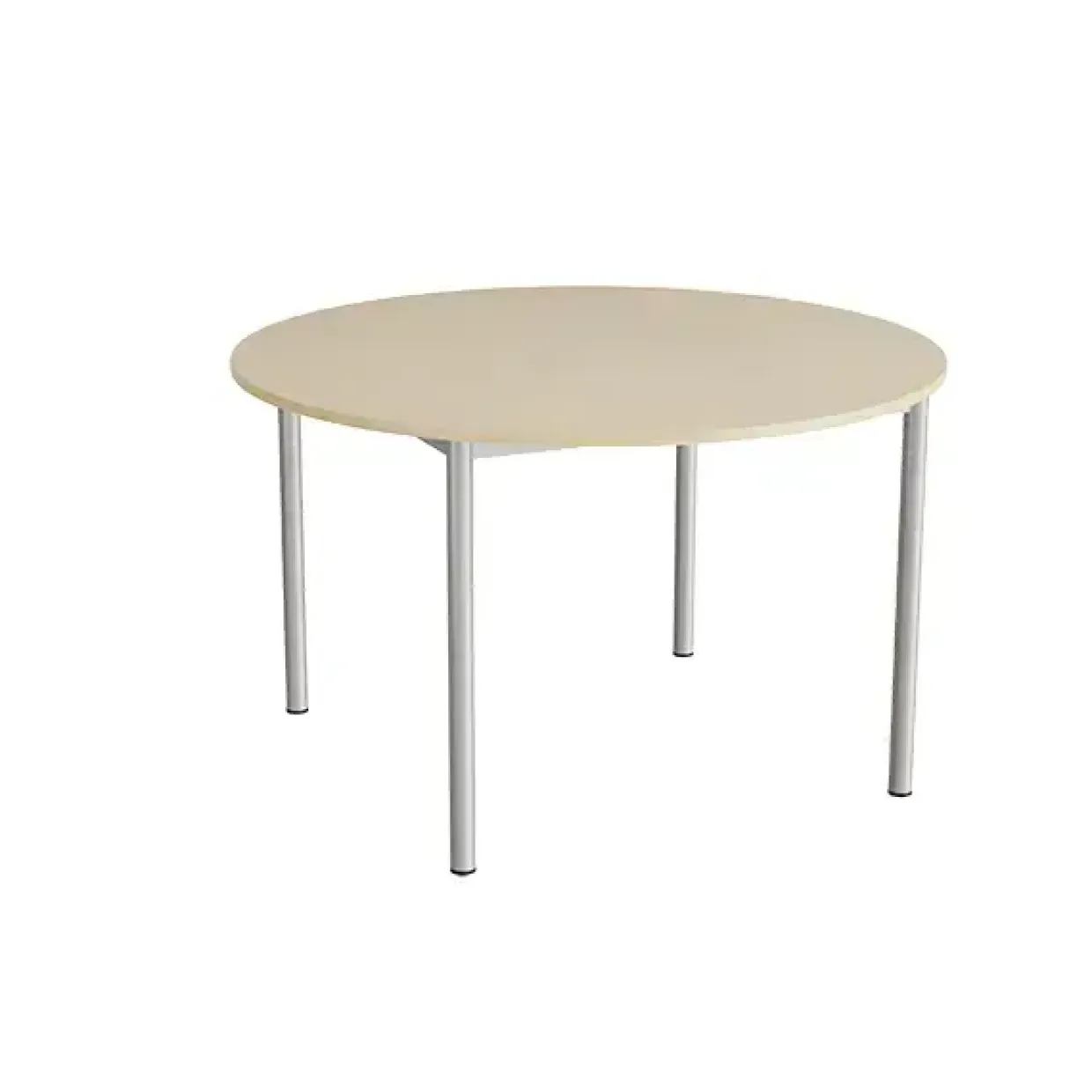 Bord Combi 206, Ø1200xH720 mm, beige, lyddæmpende linoleum, alugråt stel