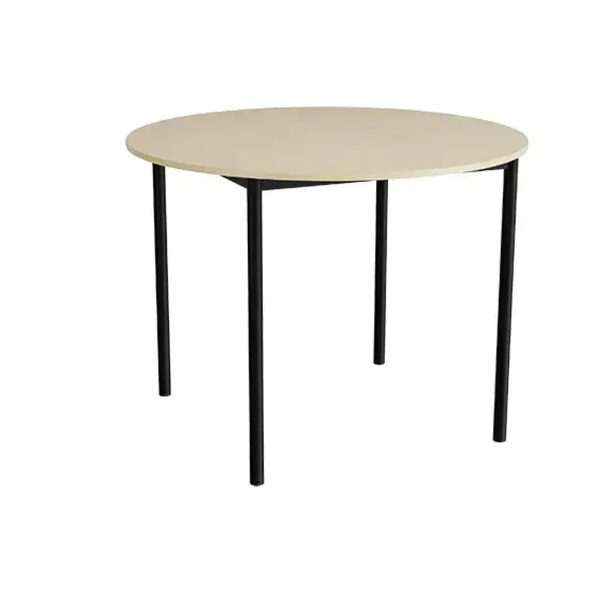 Bord Combi 206, Ø1200xH900 mm, beige, lyddæmpende linoleum, sort stel