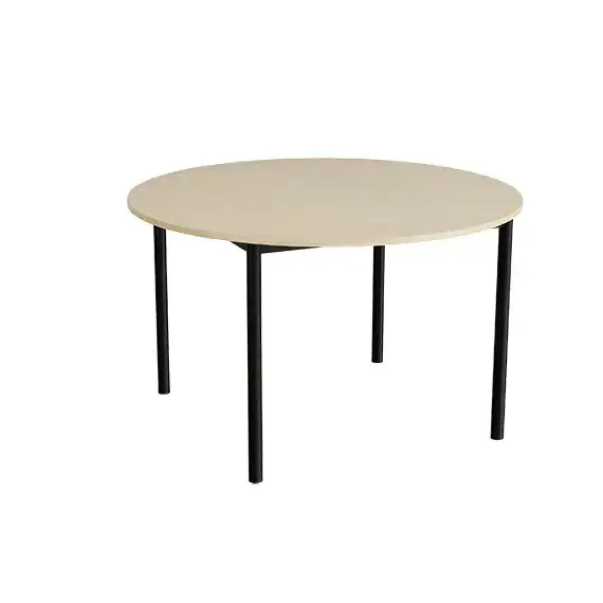 Bord Combi 206, Ø1200xH720 mm, beige, lyddæmpende linoleum, sort stel