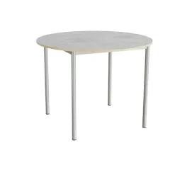 Bord Combi 206, Ø1200xH900 mm, lys grå, lyddæmpende linoleum, alugråt stel