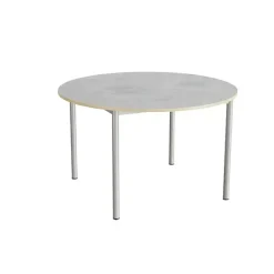 Bord Combi 206, Ø1200xH720 mm, lys grå, lyddæmpende linoleum, alugråt stel