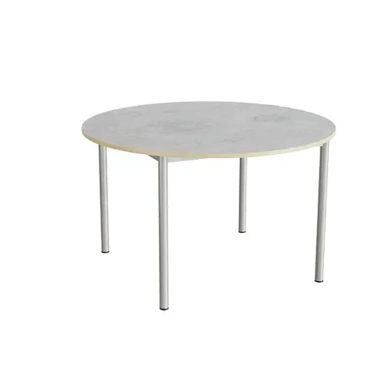 Bord Combi 206, Ø1200xH720 mm, lys grå, lyddæmpende linoleum, alugråt stel