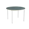 Bord Combi 206, Ø1200xH800 mm, mørk grå, lyddæmpende linoleum, hvidt stel