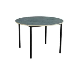 Bord Combi 206, Ø1200xH800 mm, mørk grå, lyddæmpende linoleum, sort stel