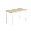 Bord Combi 200, 1200x600 mm Højde 720 mm Birk laminat på hvidt understel