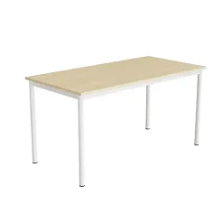 Bord Combi 200, 1400x700 mm Højde 720 mm Birk laminat på hvidt understel