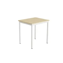 Bord Combi 200, 700x600 mm Højde 720 mm Birk laminat på hvidt understel