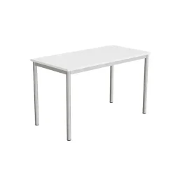 Bord Combi 200, 1200x600 mm Højde 720 mm Hvid laminat på alugråt understel