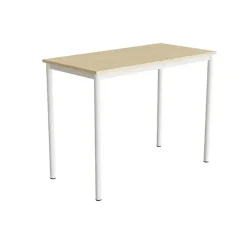 Bord Combi 200, 1200x600 mm Højde 900 mm Lyddæmpende birk laminat på hvidt understel