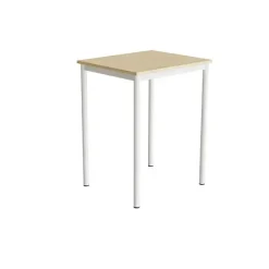 Bord Combi 200, 700x600 mm Højde 900 mm Lyddæmpende birk laminat på hvidt understel