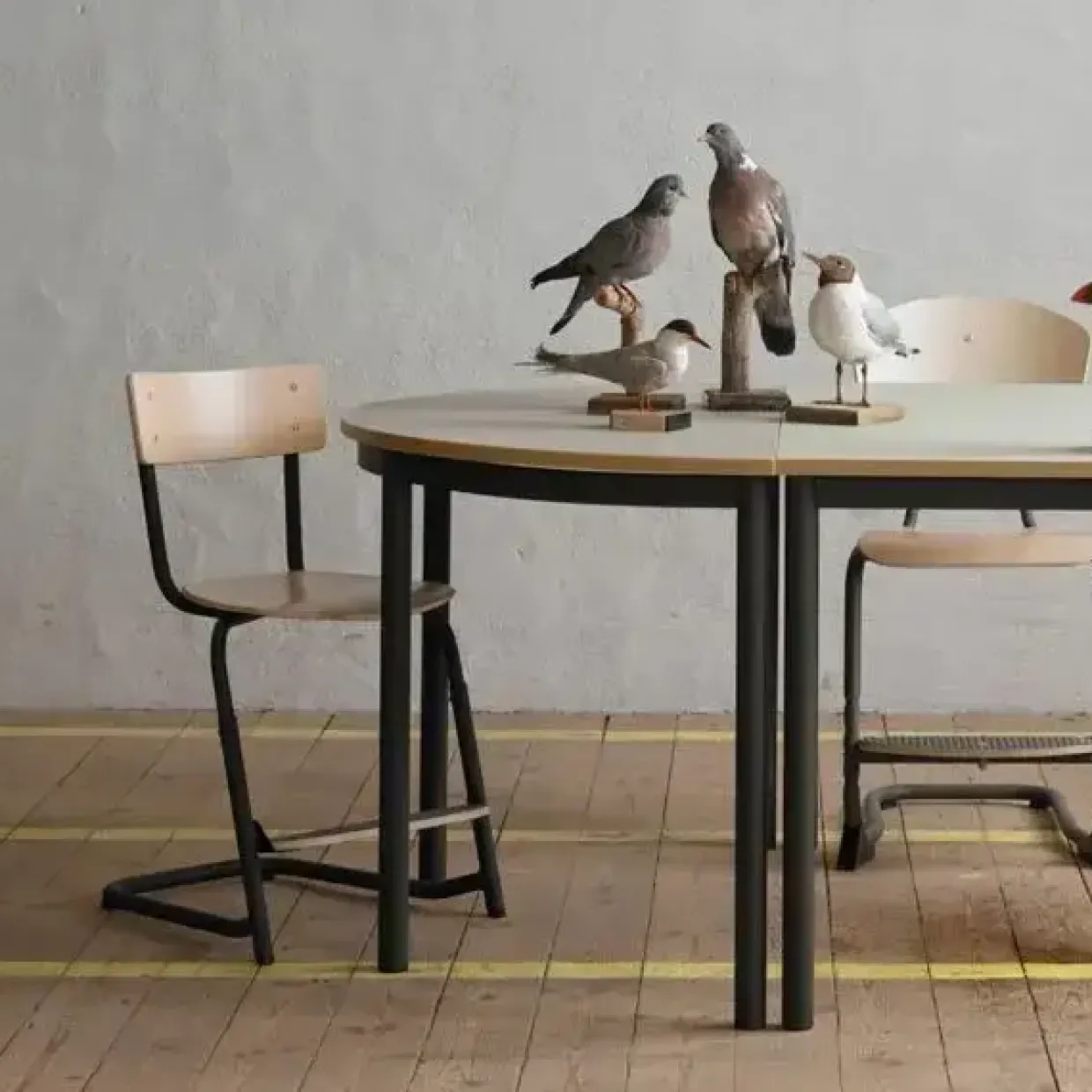 Bord Combi 209, 1200x600 mm højde 720 mm med birk laminat, alu stel