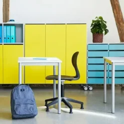 Bord - Combi 200 700x600x720mm - Birk Laminat - Alugråt Stålstel