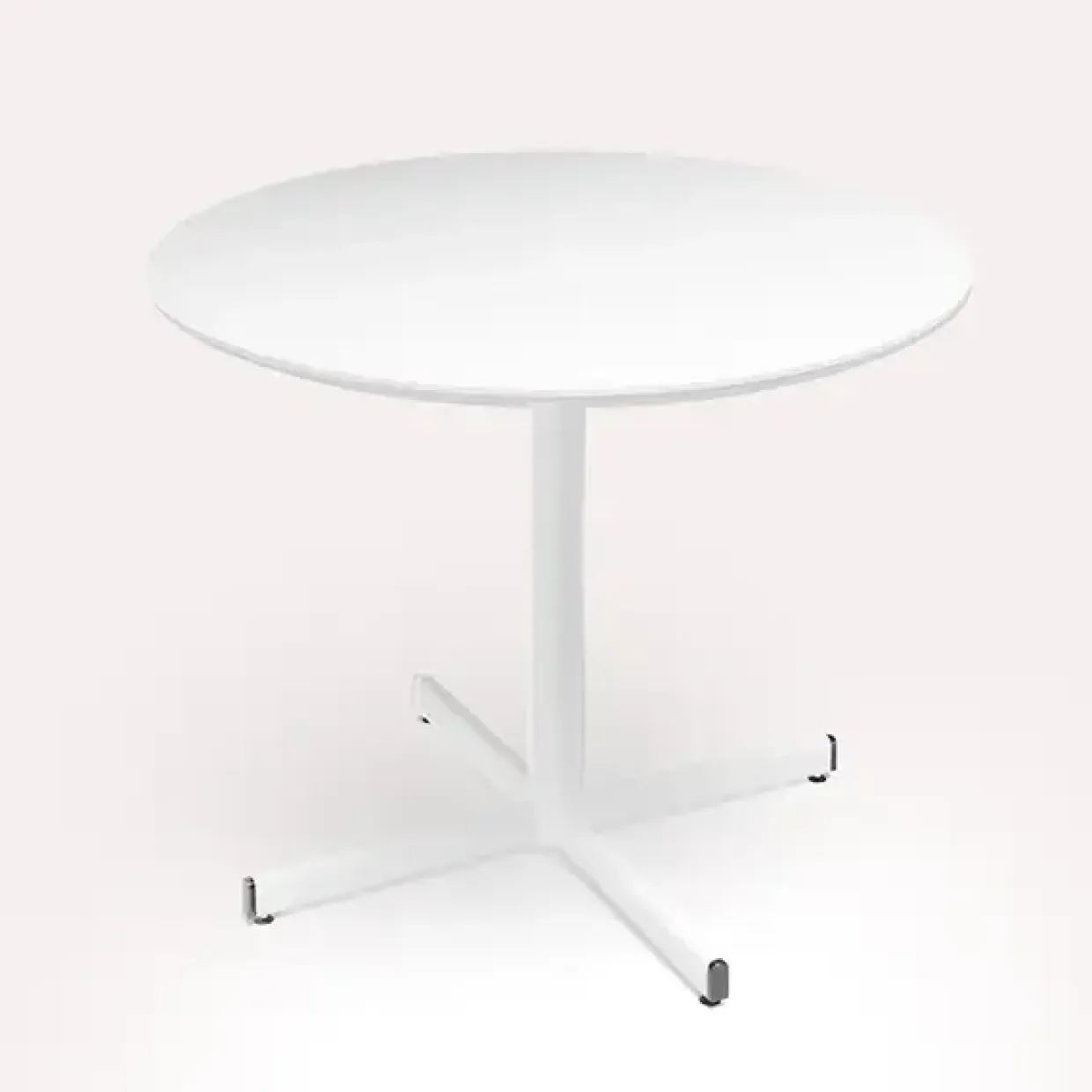 Bord Cruzo Ø1200 mm, Hvid med hvidt understel