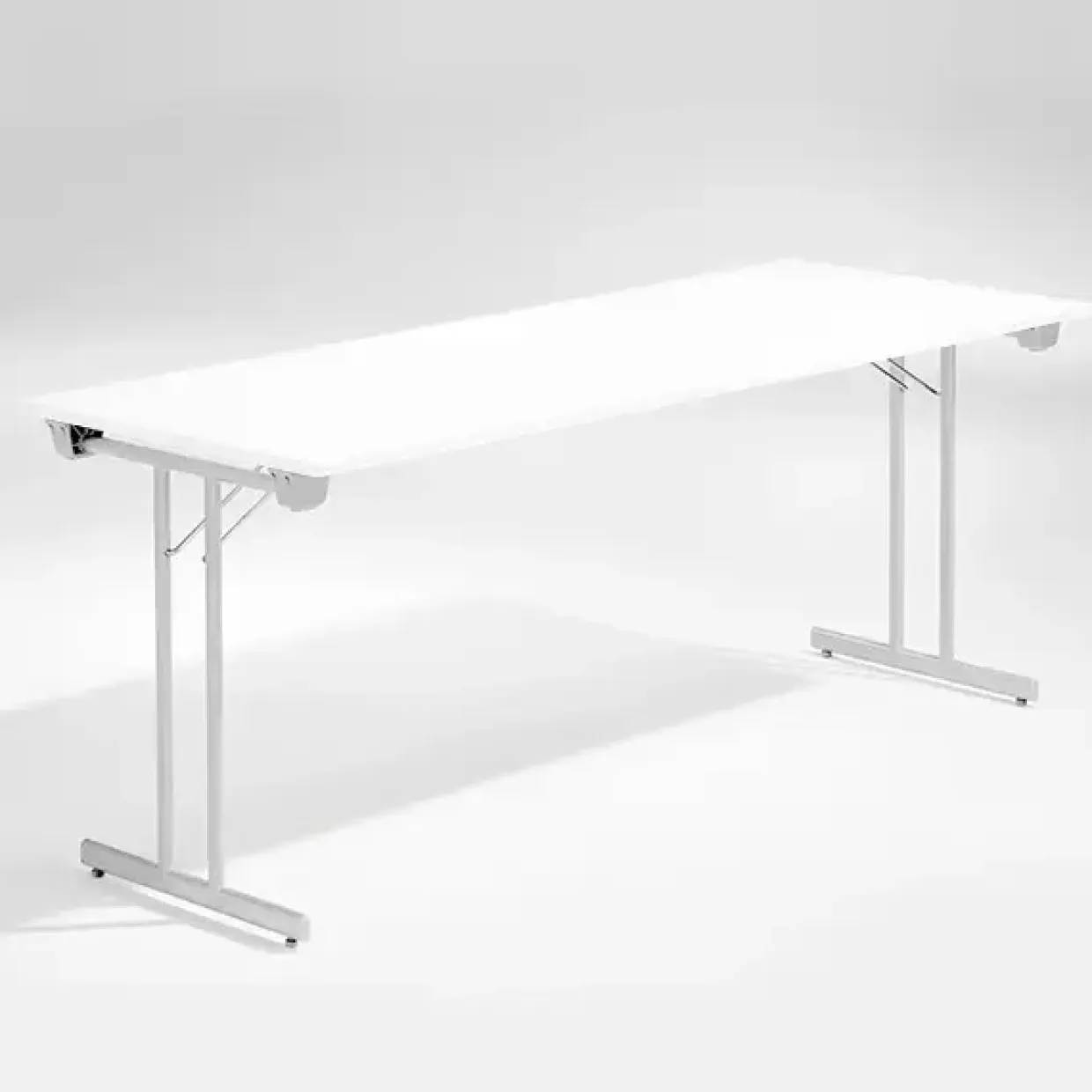 Bord Dinner, Hvid 1800x800 mm, Alugråt understel