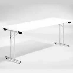 Bord Dinner, Hvid 1800x800 mm, Krom understel