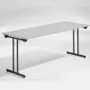 Bord Dinner, Lys grå 1800x800 mm, Sort understel