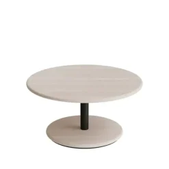 Bord Donut, Ø700 mm, højde 350 mm, hvidpigmenteret ask på sort oliven understel