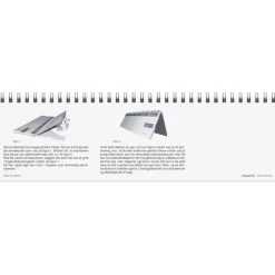 Bordkalender dag-uge - 308x98mm - Spiral - Højformat - PP-plast - Grå - 2027 - Mayland - 27130000