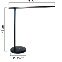 Bordlampe Unilux Diva LED sort USB+QI oplader