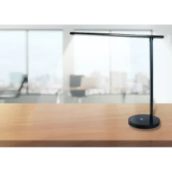 Bordlampe Unilux Diva LED sort USB+QI oplader
