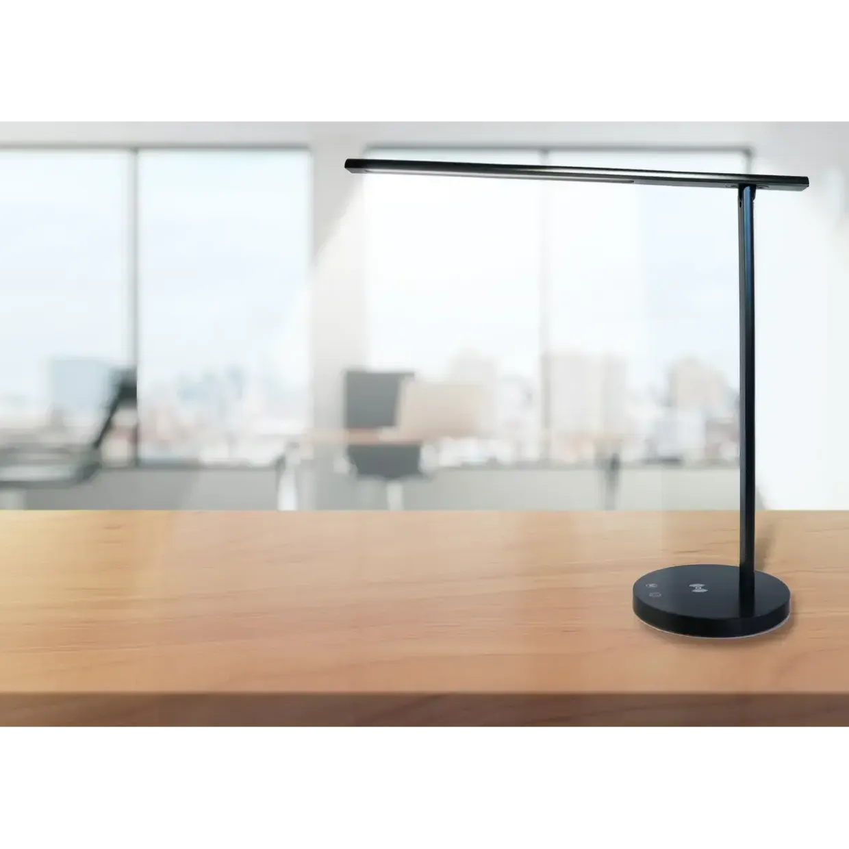 Bordlampe Unilux Diva LED sort USB+QI oplader