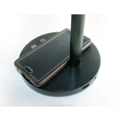 Bordlampe Unilux Diva LED sort USB+QI oplader