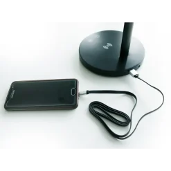 Bordlampe Unilux Diva LED sort USB+QI oplader