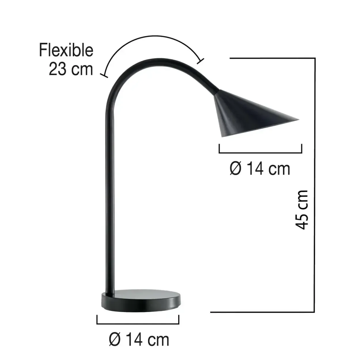 Bordlampe - Unilux Sol LED - Sort - EU-model