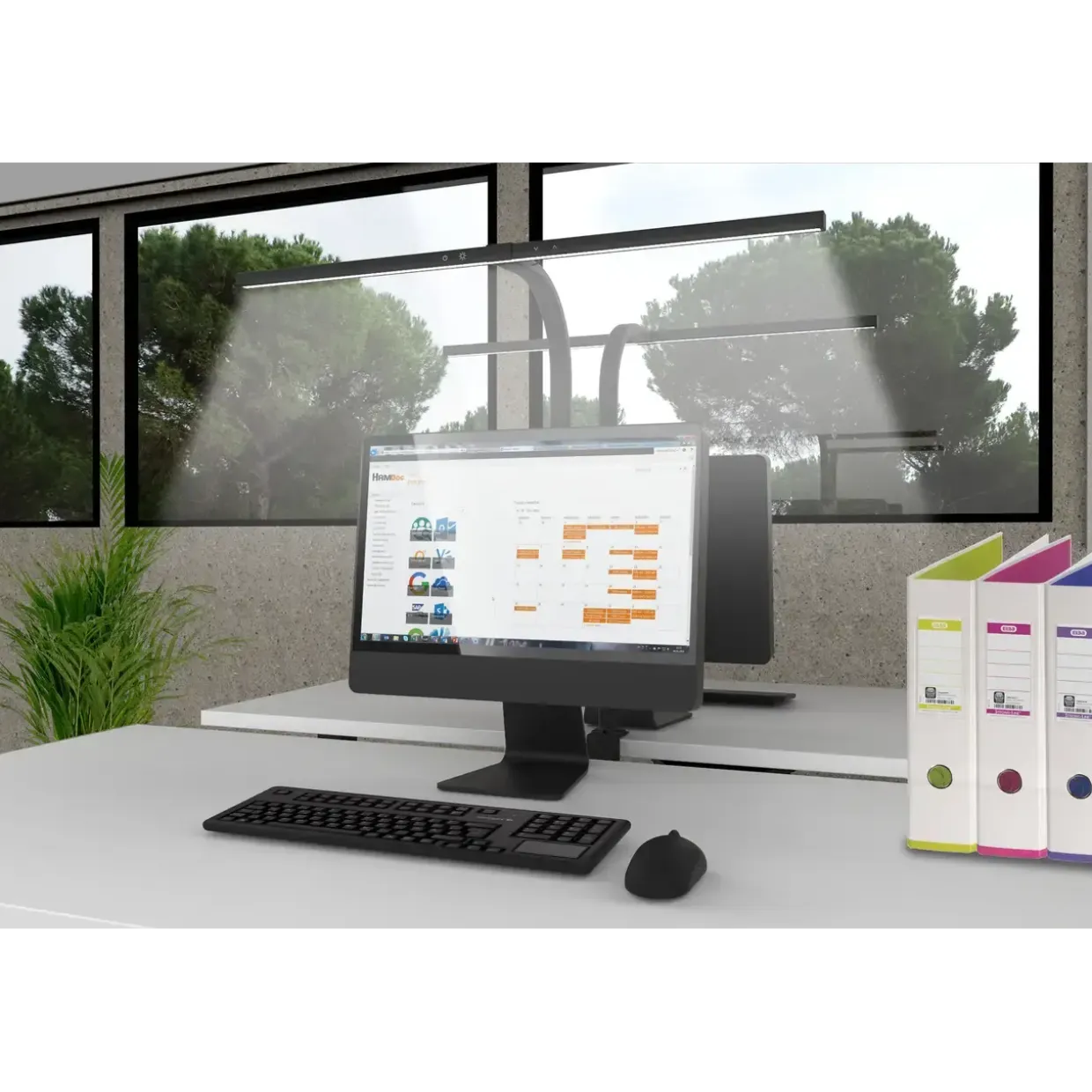 Bordlampe Unilux STRATA LED sort med klemme