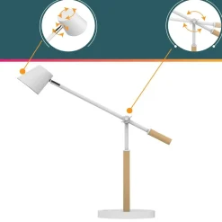 Bordlampe - Unilux Vicky - Hvid/Træ - LED - 11W