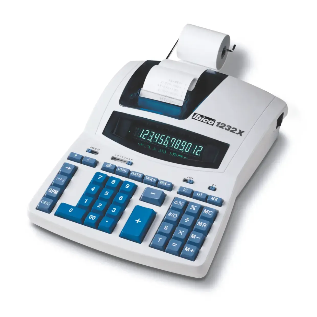 Bordlommeregner med strimmel - Rexel Ibico Professional 1232X Strimmelregner