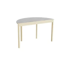 Bord Lovis 609, L1200xB600xH600 mm, lysegrå, lyddæmpende linoleum, birk understel