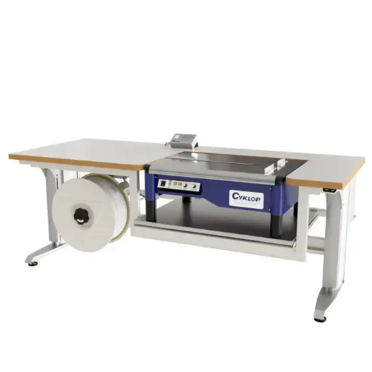 Bord 400 med vægt og pakkebånd, 2000x800mm 32 mm grå laminat bordplade