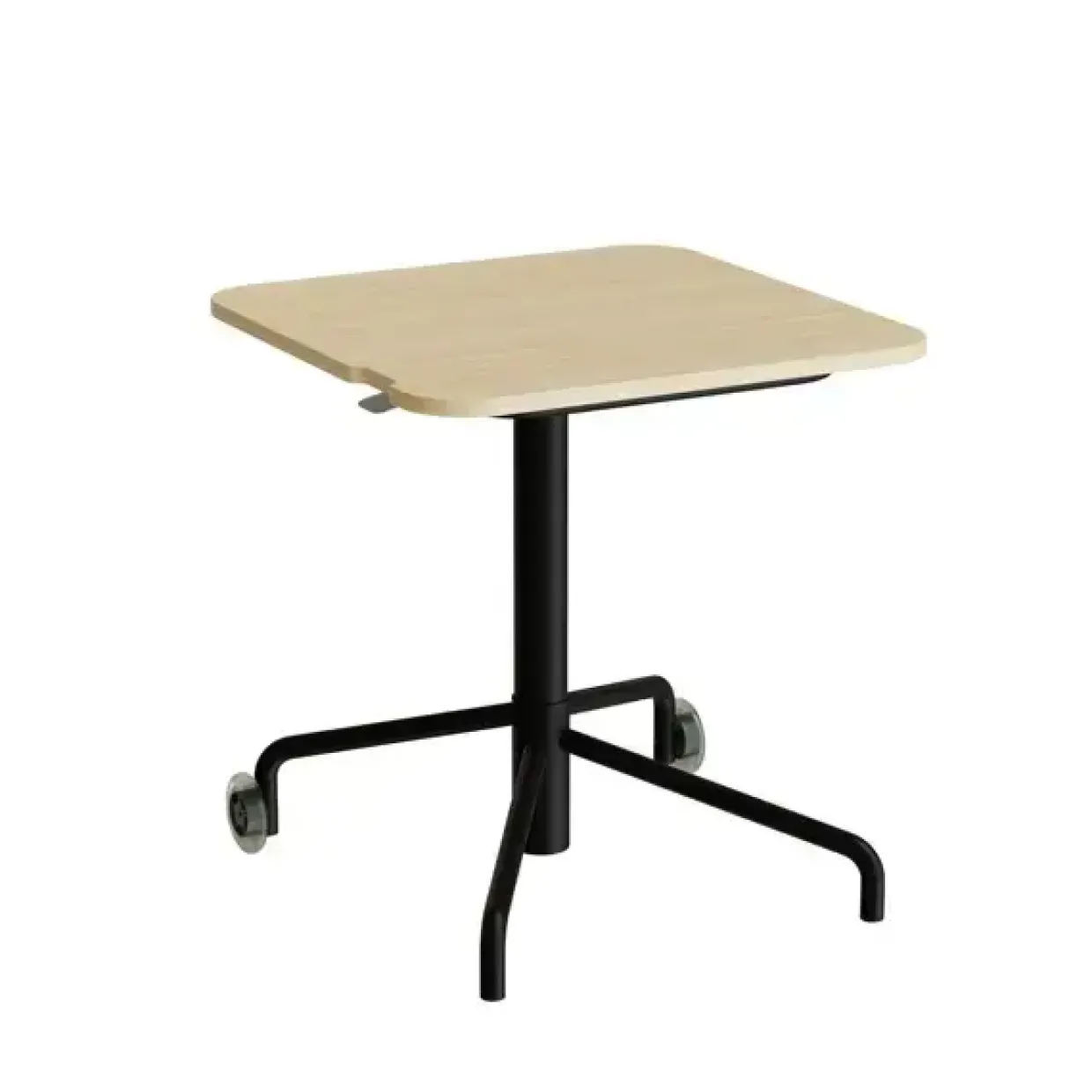 Bord Smile 110, 650x650 mm, Birk laminat, Sort stel