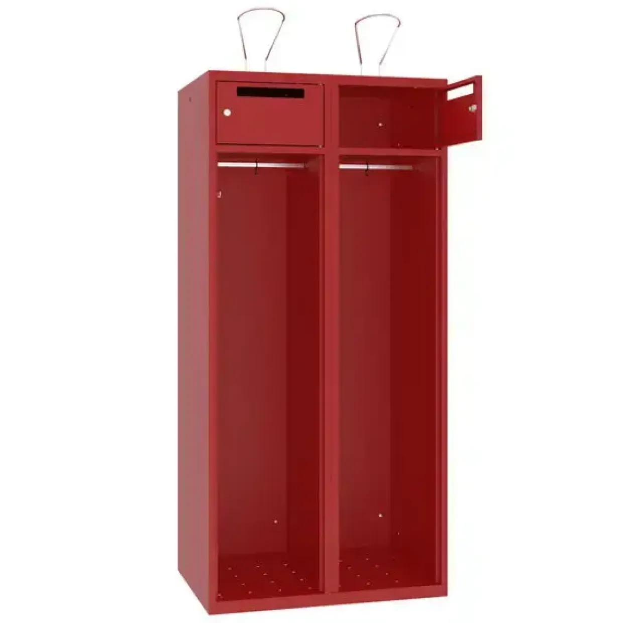 Brandmandsskab BMR, 400+400mm, 1700 × 800 × 550 mm, Rød