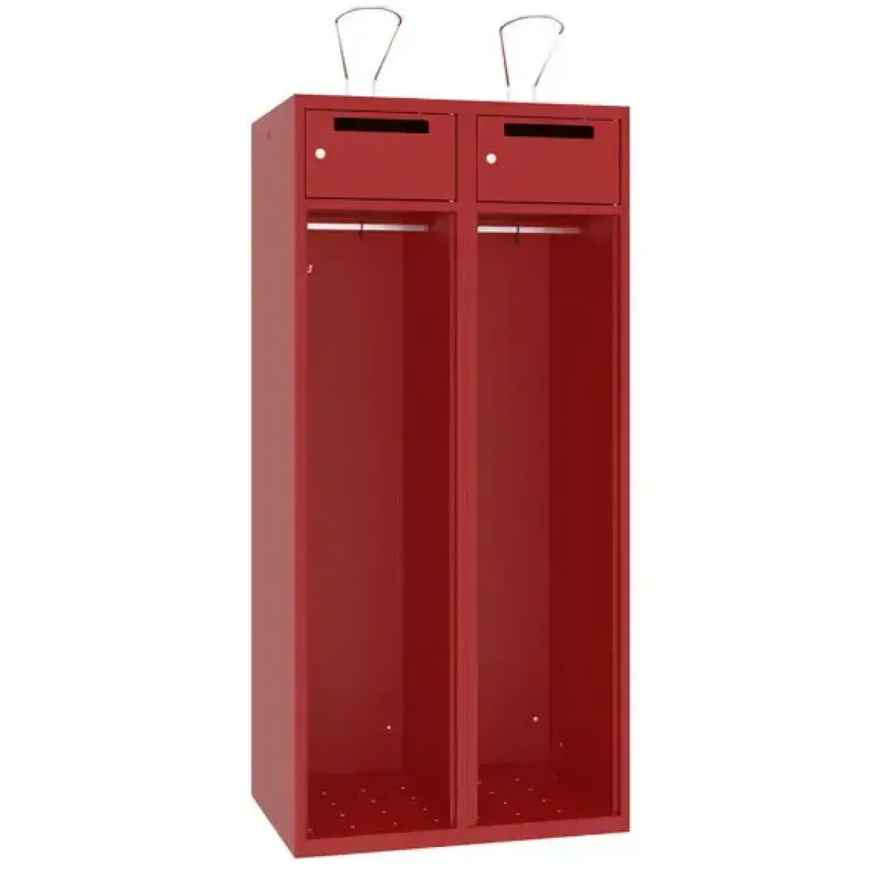 Brandmandsskab BMR, 400+400mm, 1700 × 800 × 550 mm, Rød