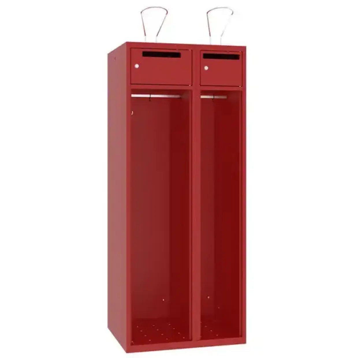 Brandmandsskab BRM, 400+300mm, 1700 × 700 × 550 mm, Rød