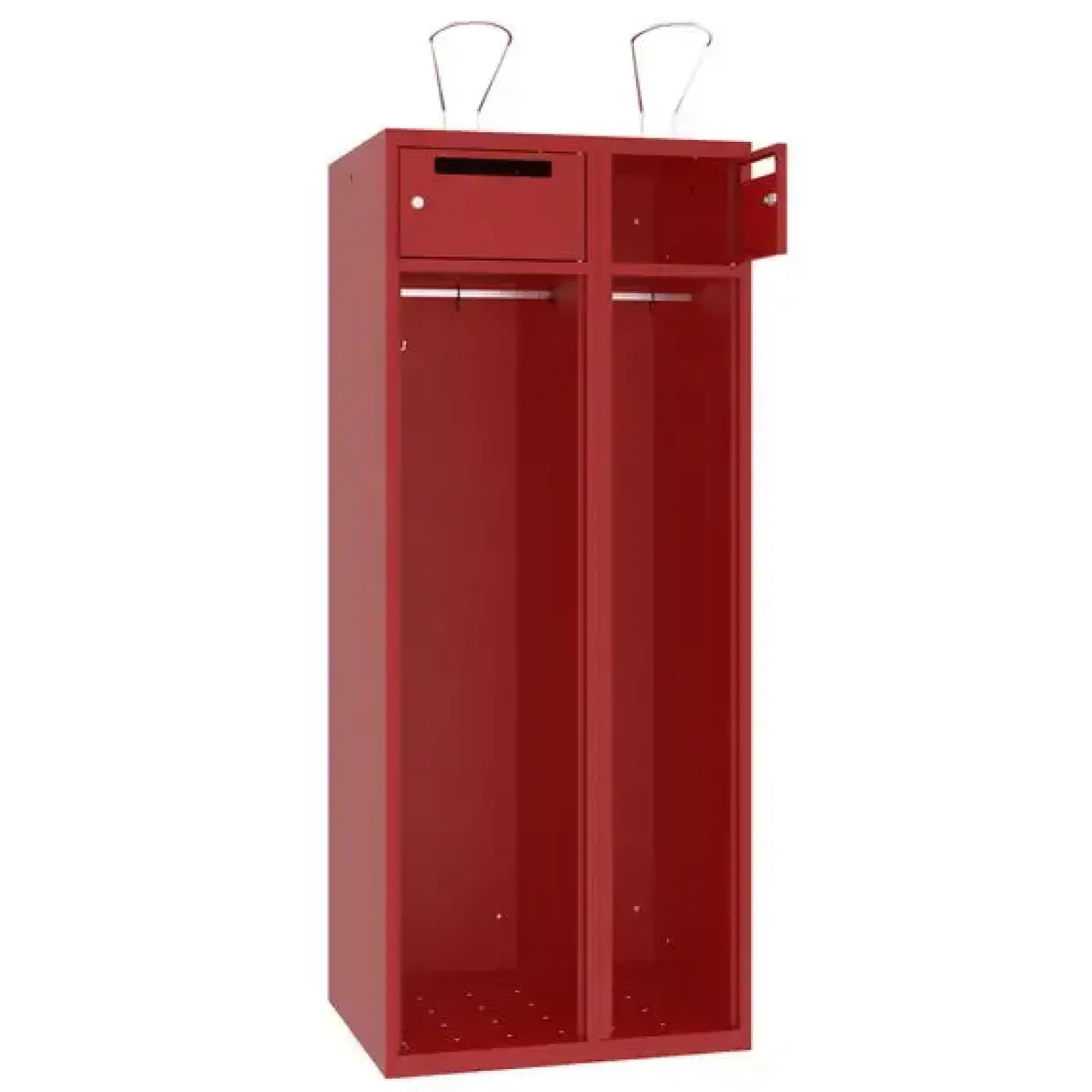 Brandmandsskab BRM, 400+300mm, 1700 × 700 × 550 mm, Rød