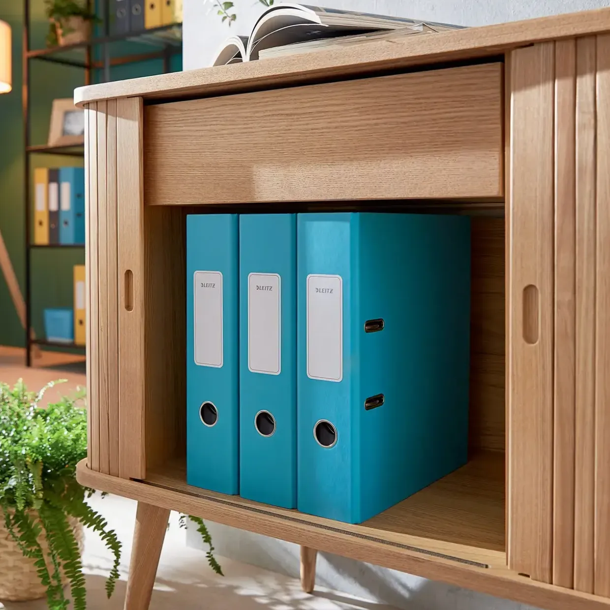 Brevordner Leitz Cosy 180° A4 80mm blå