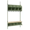 Børnegarderobe BST Kombination C, Startsektion 4 pladser B 1000 mm, grøn