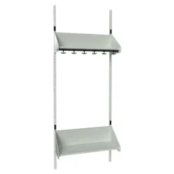 Børnegarderobe BST Kombination F, Startsektion 3 pladser B 750 mm, lys grå