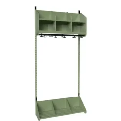 Børnegarderobe BST Kombination A, Startsektion 3 pladser B 900 mm, grøn