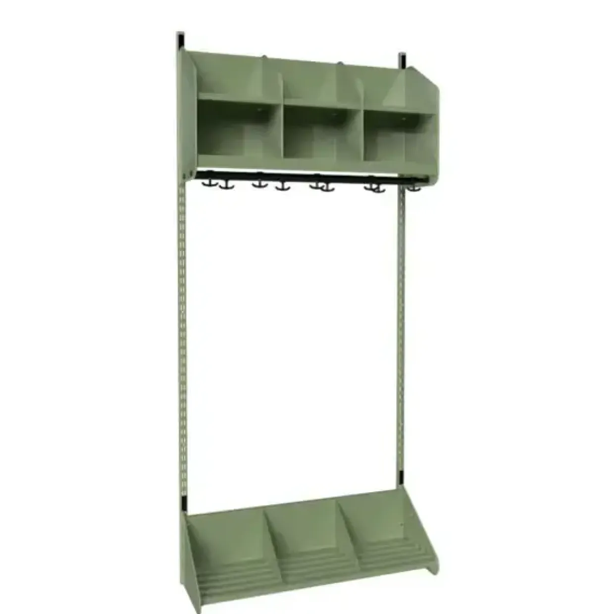 Børnegarderobe BST Kombination A, Startsektion 3 pladser B 900 mm, grøn