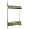 Børnegarderobe BST Kombination G, Startsektion 4 pladser B 1000 mm, grøn