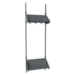 Børnegarderobe BST Kombination F, Startsektion 2 pladser B 600 mm, mørk grå